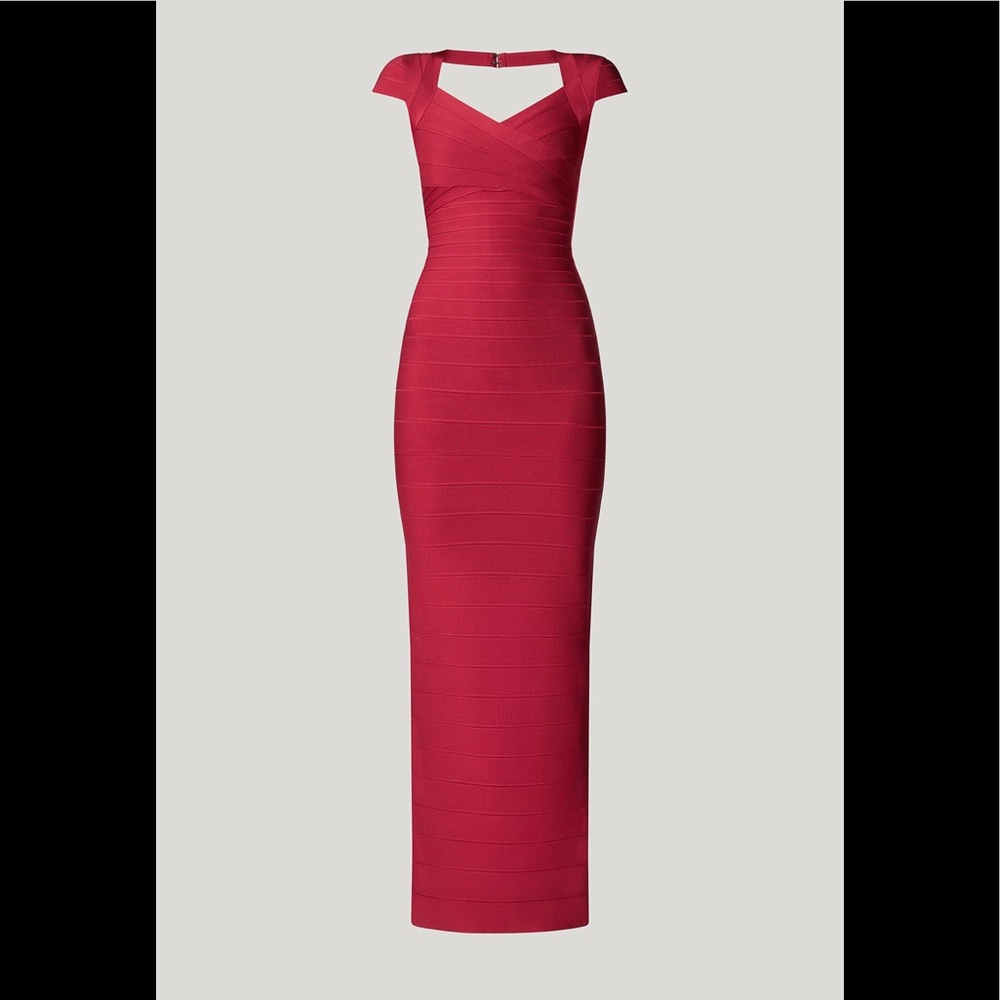 Capsleeve sweetheart gown Cranberry